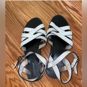 White strappy sandals